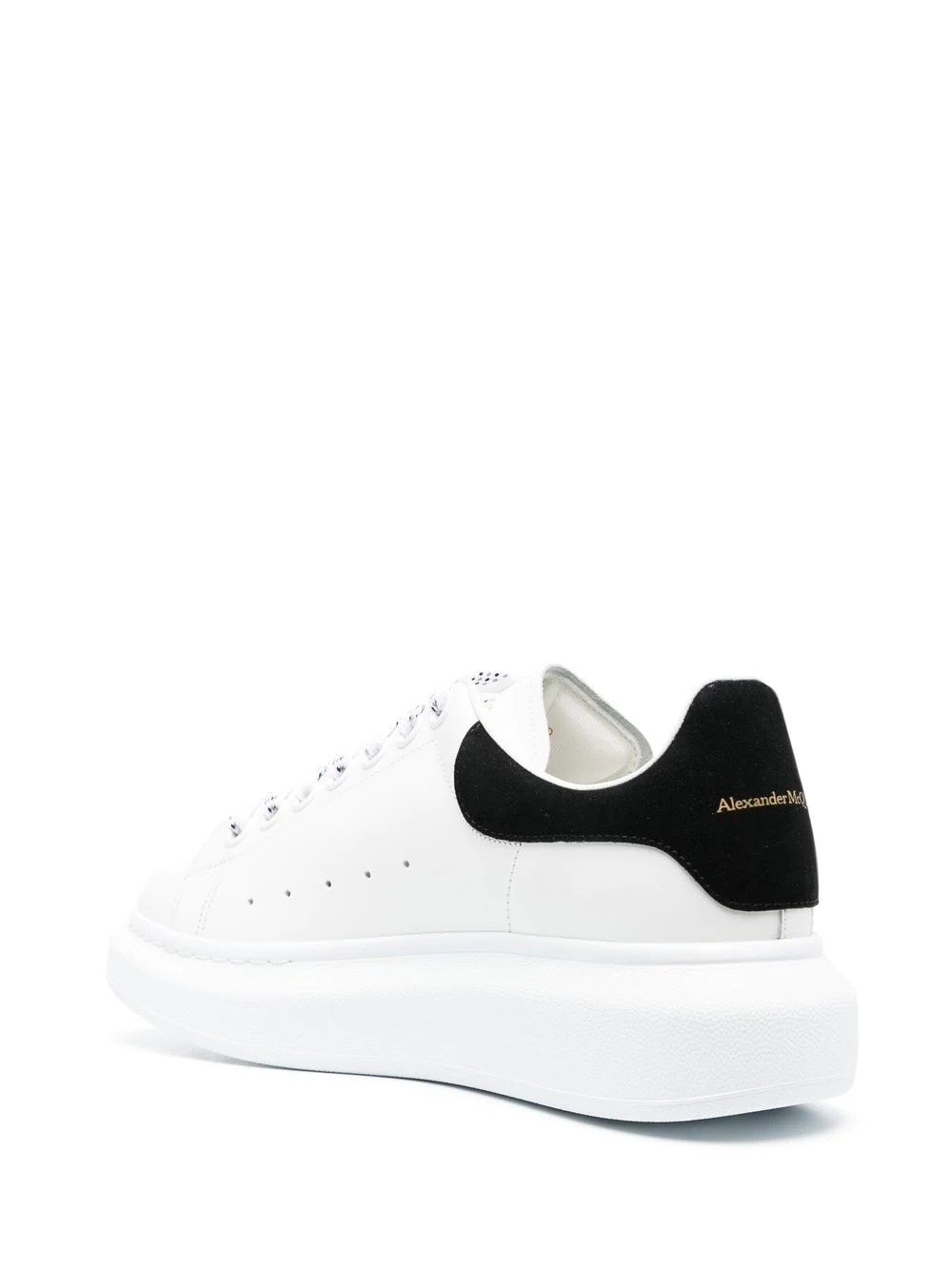 White Oversized Sneakers With Black Suede Spoiler